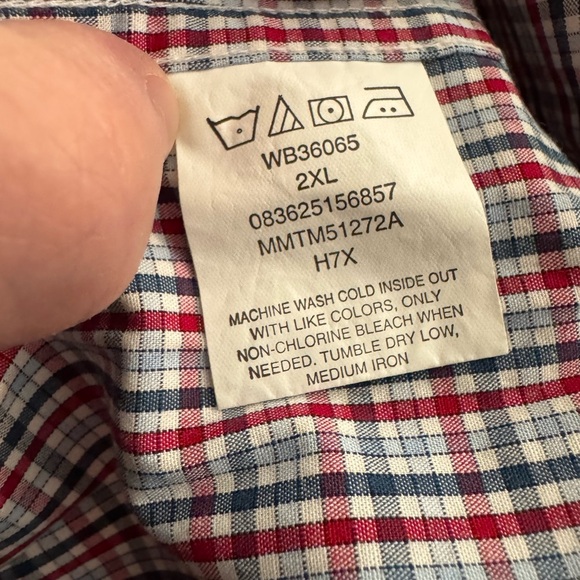 Wrangler Red and Blue Casual Button Down Shirt 2XL - Picture 10 of 11